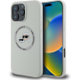 Karl Lagerfeld Силиконов калъф K&CH Heads с MagSafe за iPhone 16 Pro - бежов