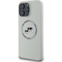 Karl Lagerfeld Силиконов калъф K&CH Heads с MagSafe за iPhone 16 Pro Max - бежов