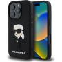 Karl Lagerfeld 3D Rubber Ikonik cover за iPhone 16 Pro Max - черен