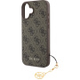 Guess Калъф 4G Charms за iPhone 16 Plus - кафяв