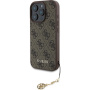 Guess Калъф 4G Charms за iPhone 16 Pro - кафяв