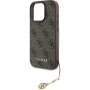 Guess Калъф 4G Charms за iPhone 16 Pro - кафяв