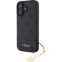 Guess Калъф 4G Charms за iPhone 16 - сив
