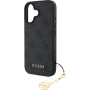 Guess Калъф 4G Charms за iPhone 16 - сив