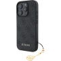Guess Капак 4G Charms за iPhone 16 Pro - сив