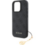 Guess Капак 4G Charms за iPhone 16 Pro - сив