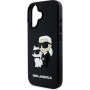 Karl Lagerfeld 3D Rubber Karl and Choupette cover за iPhone 16 Plus - черен