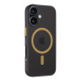 Tactical Hyperstealth 2.0 прозрачен калъф с жълт MagSafe за iPhone 16 - черен