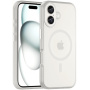 Матов прозрачен калъф с MagSafe за iPhone 16 Plus - бял