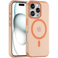 Матов прозрачен калъф с MagSafe за iPhone 16 Pro - оранжев