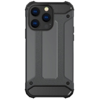 Супер устойчив калъф „Armor“ за iPhone 16 Pro - тъмносив