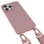 Матово покритие с регулируема каишка за iPhone 16 Pro Max - старо розово