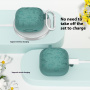 Силиконов калъф с флорален мотив за AirPods 4 / 5 - тъмносив