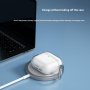 Прозрачен блестящ калъф с карабинер за AirPods 4 / 5 - сребрист