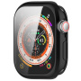 Металически калъф от мека пластмаса със защита на дисплея за Apple Watch 46mm - черен