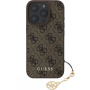 Guess Калъф 4G Charms за iPhone 16 Pro - кафяв