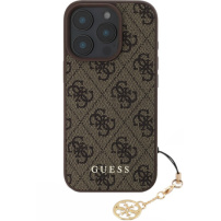 Guess Калъф 4G Charms за iPhone 16 Pro - кафяв