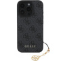 Guess Капак 4G Charms за iPhone 16 Pro - сив