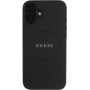 Guess Grained Classic Logo Cover с MagSafe за iPhone 16 Plus - черен