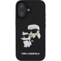Karl Lagerfeld 3D Rubber Karl and Choupette cover за iPhone 16 Plus - черен