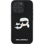 Karl Lagerfeld Силиконов калъф Double Heads с MagSafe за iPhone 16 Pro - черен
