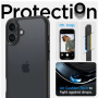 Spigen Ultra Hybrid матов прозрачен калъф с цветна рамка за iPhone 16 Plus - черен