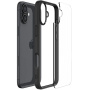 Spigen Ultra Hybrid матов прозрачен калъф с цветна рамка за iPhone 16 Plus - черен
