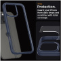 Spigen Ultra Hybrid прозрачен калъф с цветна рамка за iPhone 16 Pro - тъмносин
