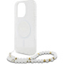 Guess IML Glitter Beads Strap Case with Loop и MagSafe за iPhone 16 Pro Max - сребрист