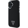 Guess Калъф Grained Triangle Logo Cover с MagSafe за iPhone 16 - Черен