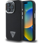 Guess Калъф Grained Triangle Logo Cover с MagSafe за iPhone 16 Pro - черен