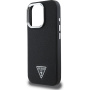 Guess Калъф Grained Triangle Logo Cover с MagSafe за iPhone 16 Pro - черен
