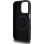 Guess Калъф Grained Triangle Logo Cover с MagSafe за iPhone 16 Pro Max - черен