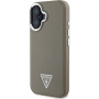 Guess Калъф Grained Triangle Logo Cover с MagSafe за iPhone 16 - Кафяв