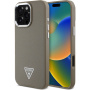 Guess Калъф Grained Triangle Logo Cover с MagSafe за iPhone 16 Pro - кафяв