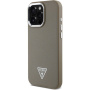 Guess Калъф Grained Triangle Logo Cover с MagSafe за iPhone 16 Pro - кафяв