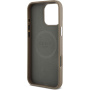 Guess Калъф Grained Triangle Logo Cover с MagSafe за iPhone 16 Pro - кафяв