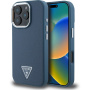 Guess Калъф Grained Triangle Logo Cover с MagSafe за iPhone 16 Pro Max - Тъмно син