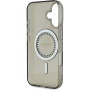 Guess IML Rhinestones Ring Cover с MagSafe за iPhone 16 - сив