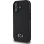 Lacoste Iconic Petit Pique Woven Logo Cover с MagSafe за iPhone 16 - черен