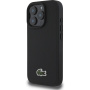 Lacoste Iconic Petit Pique Woven Logo Cover с MagSafe за iPhone 16 Pro Max - черен