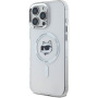 Karl Lagerfeld IML Choupette Head Metal Frame Cover с MagSafe за iPhone 16 Pro - Clear