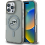 Karl Lagerfeld IML K&CH Heads Metal Frame Cover с MagSafe за iPhone 16 Pro - сив