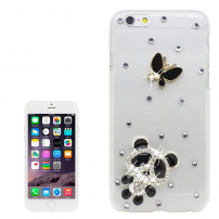 Луксозен калъф / кейс с камъчета приличащи на диаманти за Apple iPhone 6S / 6 - панда