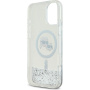 Karl Lagerfeld Liquid Glitter Karl and Choupette Heads Cover с MagSafe за iPhone 16 - Сребрист