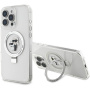 Karl Lagerfeld Ringstand Karl and Choupette Flip Cover и MagSafe за iPhone 16 Pro - Clear