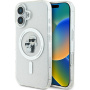 Karl Lagerfeld IML Glitter Karl and Choupette Glitter Cover with MagSafe за iPhone 16 - Сребрист