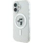 Karl Lagerfeld IML Glitter Karl and Choupette Glitter Cover with MagSafe за iPhone 16 - Сребрист