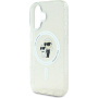 Karl Lagerfeld IML Glitter Karl and Choupette Glitter Cover with MagSafe за iPhone 16 - Сребрист