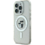 Karl Lagerfeld IML Glitter Karl and Choupette Glitter Cover с MagSafe за iPhone 16 Pro - сребрист